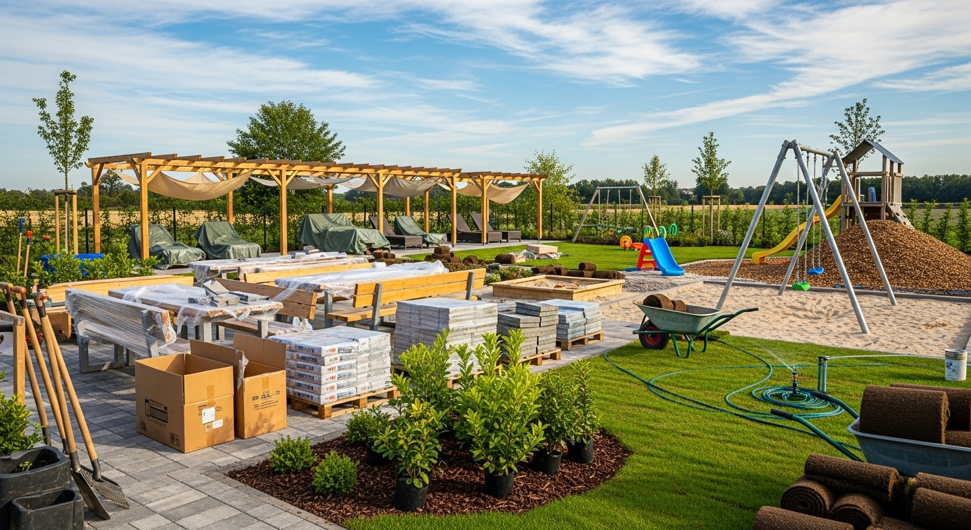 Outdoor Garden Dining and Seating Area Setup